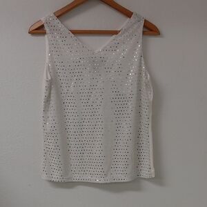Kaktus White Sequin Tank Top